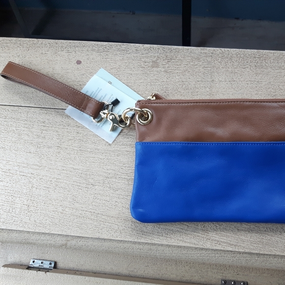 Genuine Leather Sapphire Boulevard Clutch - NWT - Picture 5 of 7